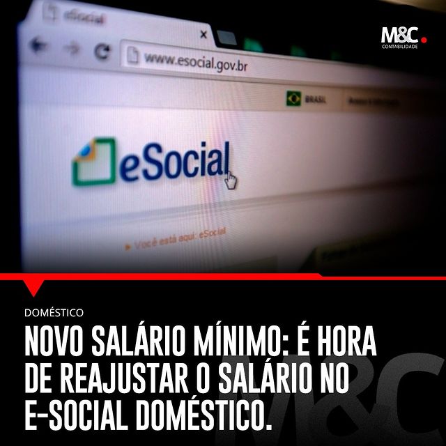 Nova salário mínimo: É hora de reajustar o salário no e-social doméstico.