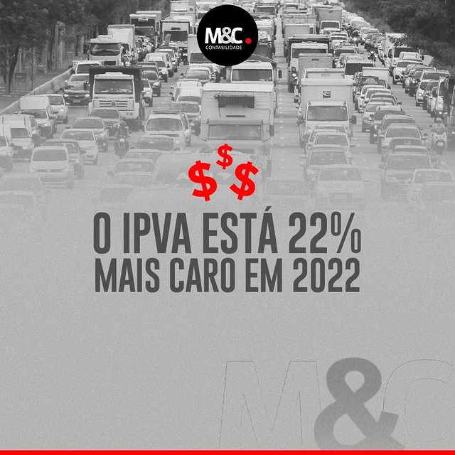 O IPVA está 22% mais caro em 2022