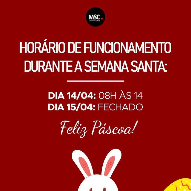 Horário de Funcionamento durante a Semana Santa