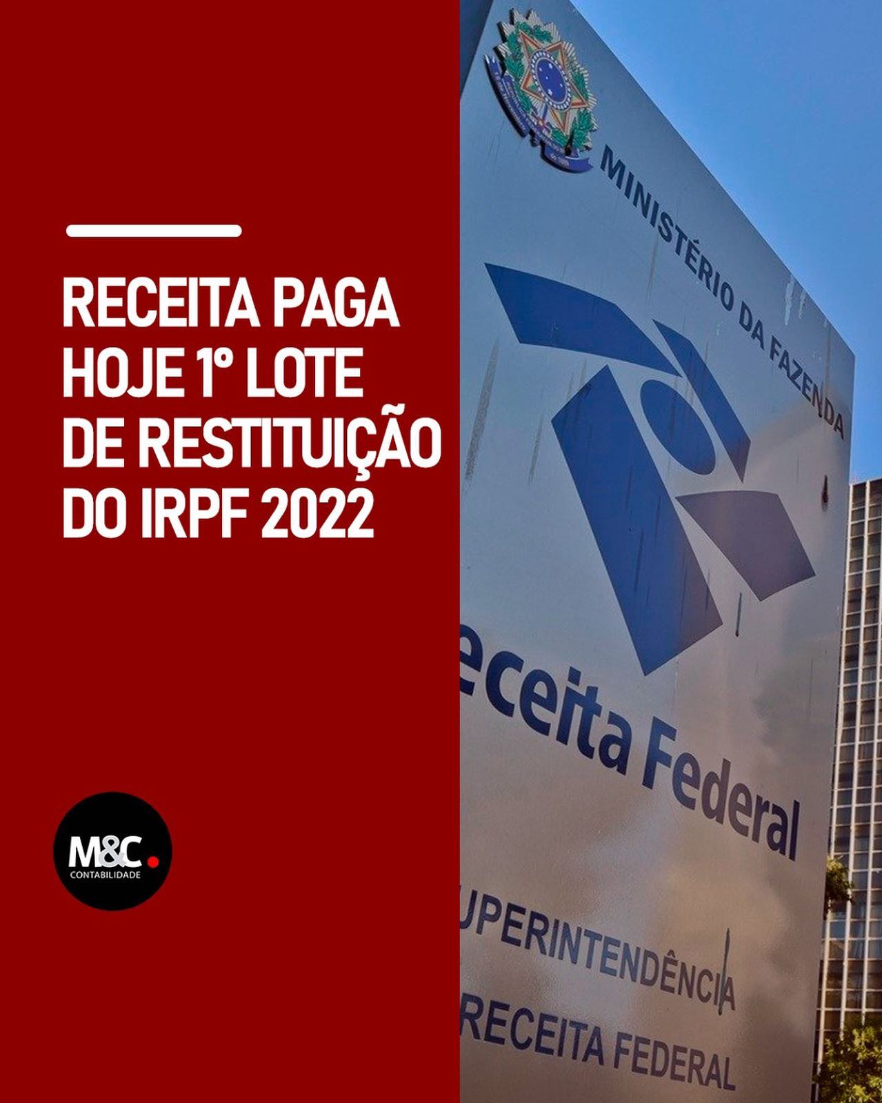 Receita paga hoje 1° lote de restituição do IRPF 2022